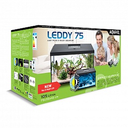 AQUAEL LEDDY SET PLUS 75 D&N Аквариумный комплект (аквариум, фильтр, обогреватель, свет) 105л, белый