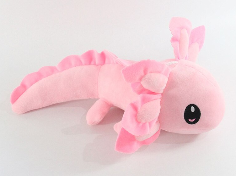 Плюшевая игрушка Аксолотль, 35 см, розовая | «Лавка Аквариумиста»