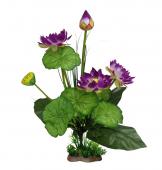 Искусственное растение Водяная лилия Фиолетовая, 40 см, YM-7678