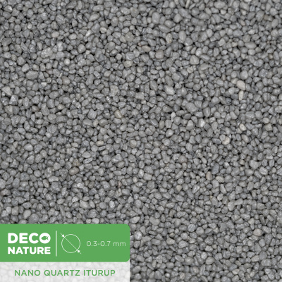 DECO NATURE NANO QUARTZ ITURUP - Серый кварцевый песок фракции 0.3-0,7 мм, 1кг/мешок