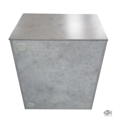 Тумба с каменной столешницей под аквариум с гнутыми углами Dophin 86л (600х360х800), цвет бетон