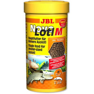 JBL NovoLotl M- Гранулы для небольших аксолотлей  250мл. (150 г.)