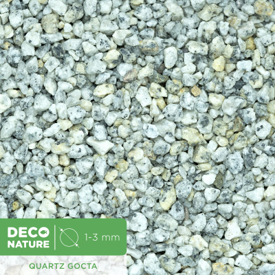 DECO NATURE QUARTZ GOCTA - Природный кварцевый песок для аквариума фракции 1-3 мм, 1кг/мешок