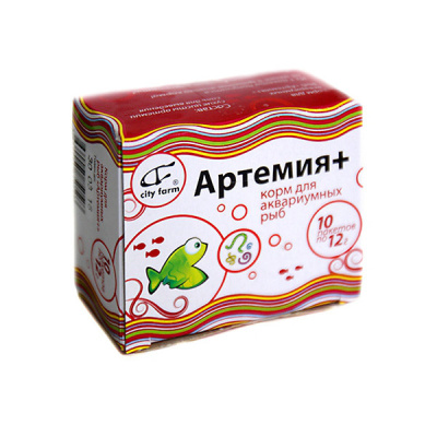 Артемия+, (сухие цисты и соль для выведения), 10 пакетов по 12гр.