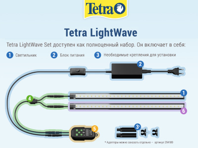 Tetra LightWave Set 270 Светильник LED, набор (лампа, блок питания, адаптер)