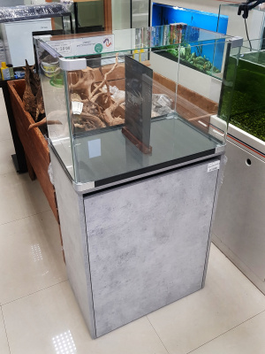 Аквариум с гнутыми углами 86л с тумбой 800мм (600х360х400), цвет бетон