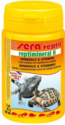 Sera  Reptimineral H Минеральная подкормка для растительноядных рептилий,порошок 100 мл, 85 г