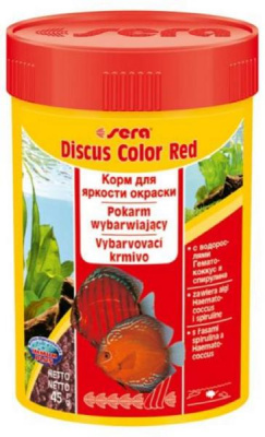 Sera Discus Color Red Дискус колор рэд, Корм для дискусов красных окрасов, гранулы 100 мл