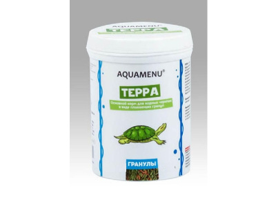 Терра 600 мл.(120 гр), плавающие гранулы, корм для черепах AQUAMENU
