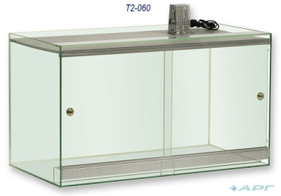 Горизонтальный террариум с дверцами и освещением 60 л (585 х 300 х 345) лампа 25 вт