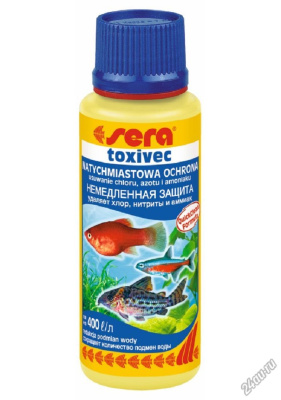 Sera Toxivec Токсивек, Кондиционер для поддержания аквариумной среды и нейтрализации ядов, 100 мл