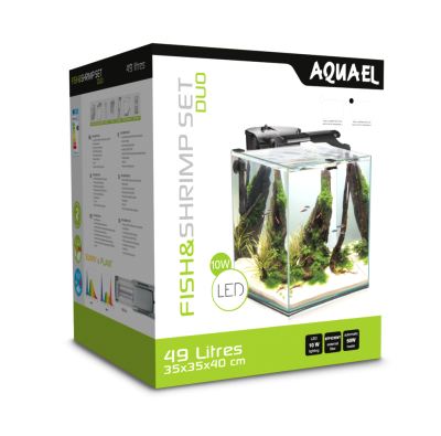 AQUAEL SHRIMP SET DUO 49 литров белый, креветкариум, свет LED, фильтр, нагреватель