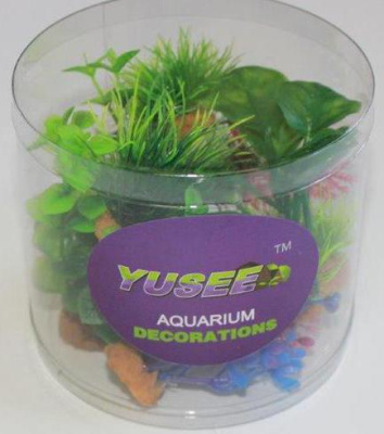 Набор из шести искусственных растений в пластиковой баночке 70404A-F