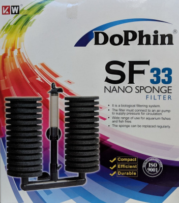 DoPhin SF-33 Внутренний аэрлифтный фильтр с двумя губками до 150л