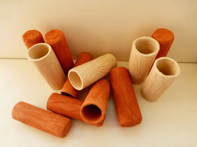 Трубки для креветок, керамика, желтые