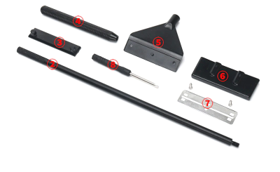 Скребок со сменными лезвиями из нержавеющей стали, черный